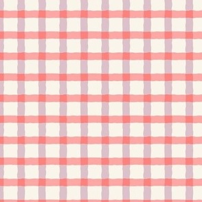 Girly pink and lavender gingham check