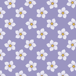 Little White Flowers Lavender  Purple