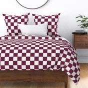 3" Textured Checkerboard Blender - Berry Purple and Cream - Extra Large (XL) Scale - Traditional Checker Pattern with Organic Edges and Linen Texture