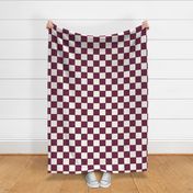 3" Textured Checkerboard Blender - Berry Purple and Cream - Extra Large (XL) Scale - Traditional Checker Pattern with Organic Edges and Linen Texture