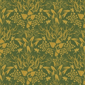 Aquatic Botanical 12x12 rich garden green and deep yellow