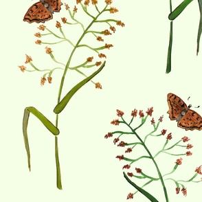 Grasses and Butterflies 01 lightgreen