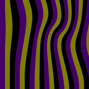 Purple Olive Green and Black Wavy Lines large