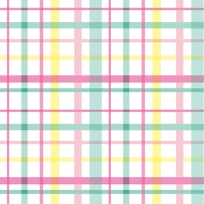 PLAID Pastel Pink, Mint Green, Yellow SMALL SCALE