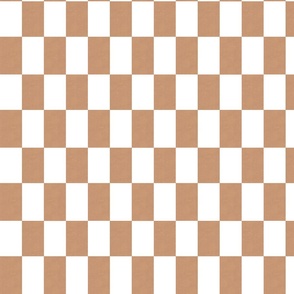 Tile Bricks in terra cotta orange and white - vertical - checkered