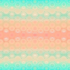 Green, Coral and Peach Geometric Pattern