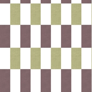 Soldier stacked tiles in earthy plum and green - colorblock