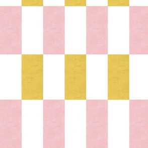 Tall soldier stacked tiles - pink and yellow  color block - girls