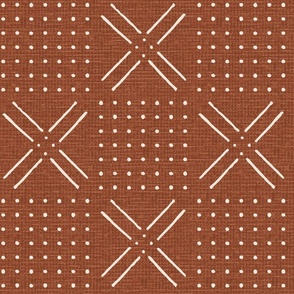 Mud cloth woven look X and Dots (Large)