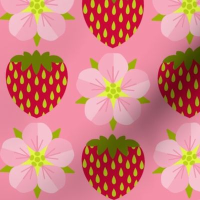 Simply Strawberry/Simple Fruit and Flowers - Large Pink