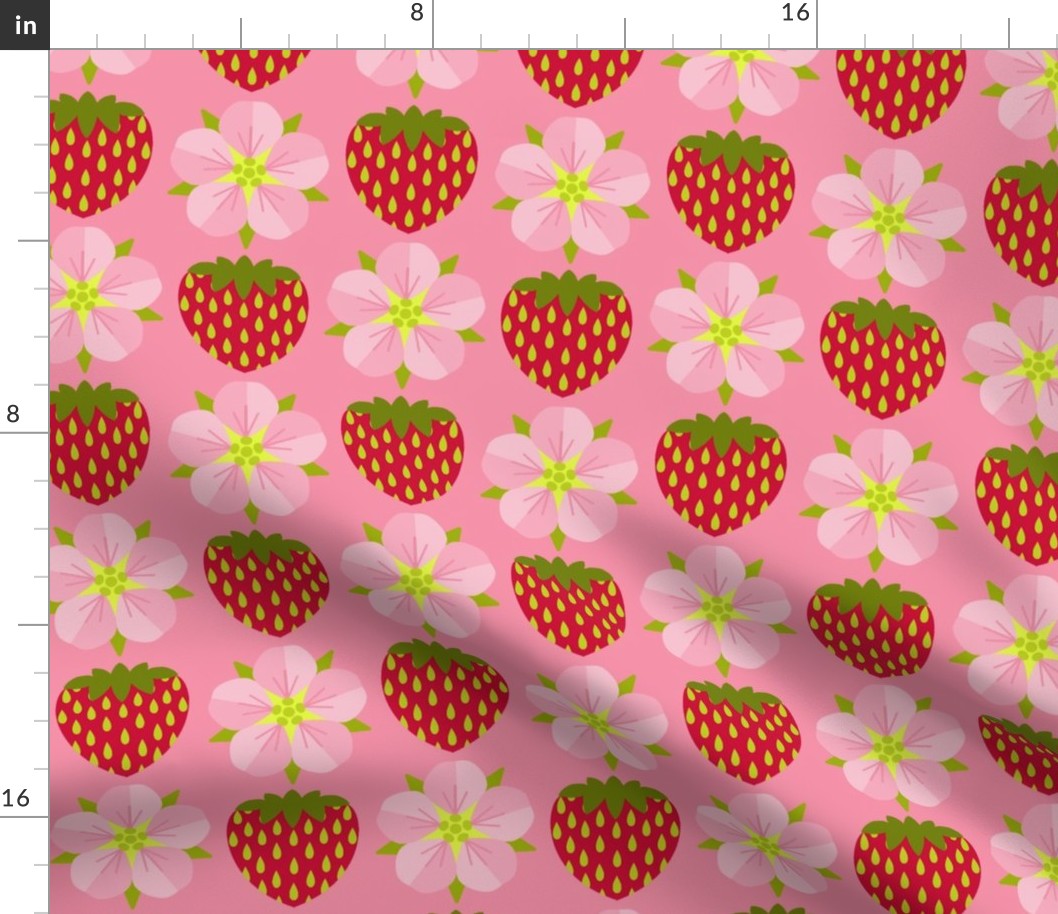 Simply Strawberry/Simple Fruit and Flowers - Large Pink