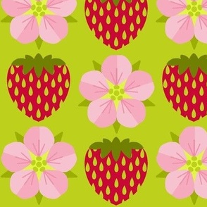 Simply Strawberry/Simple Fruit and Flowers - Large Green