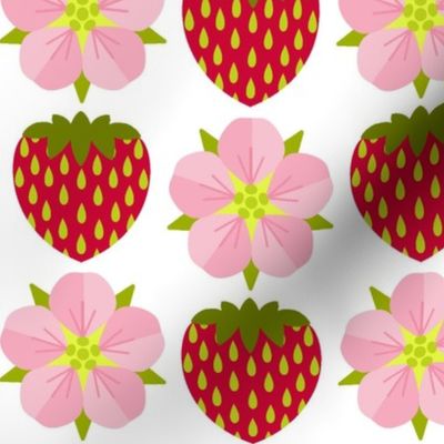 Simply Strawberry/Simple Fruit and Flowers - Large White