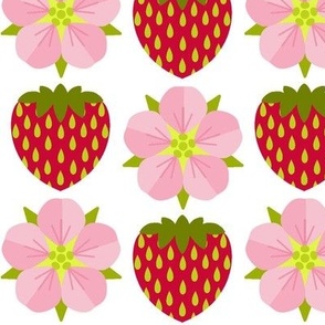 Simply Strawberry/Simple Fruit and Flowers - Large White