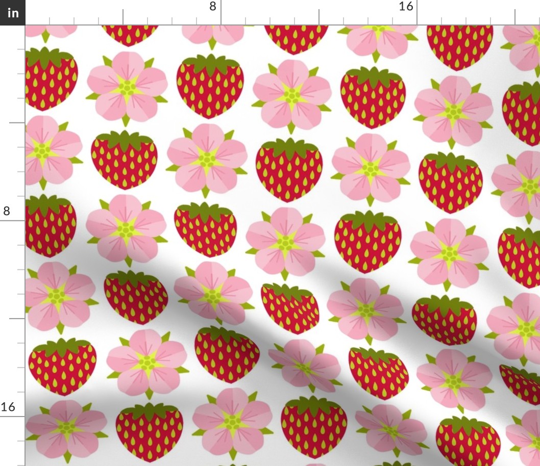 Simply Strawberry/Simple Fruit and Flowers - Large White