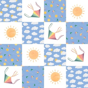 Sunny day fun and colorful cheater quilt pattern