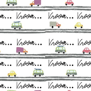 Toy cars driving - Vroom | Large Version | cute, kids pattern print