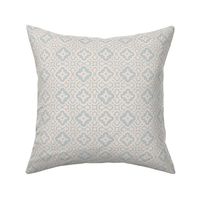 Linen Stamped Clover Geometric - Soft Blue