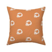 halloween one eye cute skull monochrome retro orange  and off white _small scale