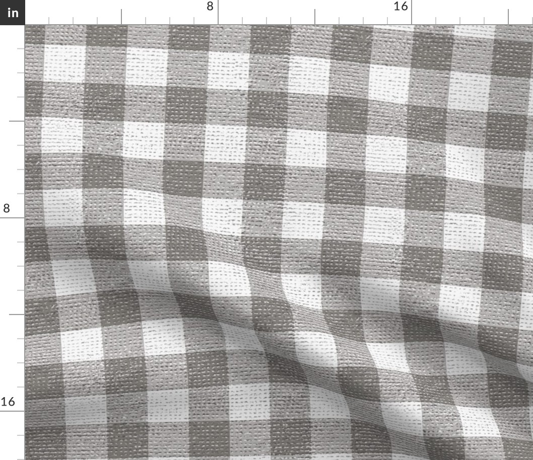 Jumbo 1 1/2” Textured Gingham, Grey