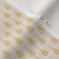 Linen Stamped Leaf Stripes Yellow