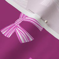 Medium scale 11 inch// Electric pink  pink striped bows
