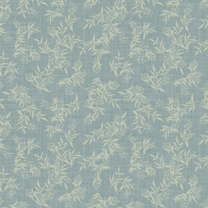 Trailing Vines Botanical - Slate Blue, Sage Green - L - (Riviera) 