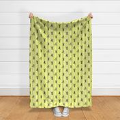 Vintage Deer Fabric Green Stripes