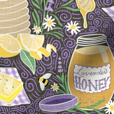 Lavender honey and lemon treats On charcoal