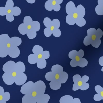 Blue Wildflowers Euphoria: Hand-drawn Surface Pattern Inspired by Perennial Pleasure