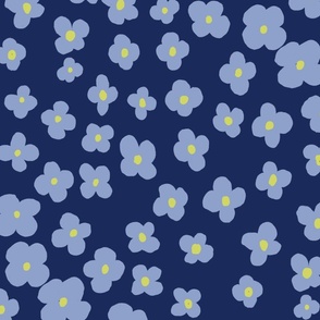 Blue Wildflowers Euphoria: Hand-drawn Surface Pattern Inspired by Perennial Pleasure