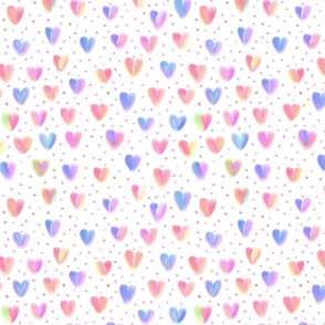 Cute pink rainbow hearts 