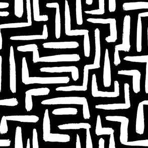 Abstract Minimalism | Medium Scale Brush Strokes | Black and white