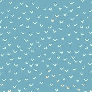 S Flight of Birds A Scatter of Arrows Blue Aqua, and Yellow