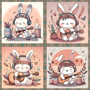 BUNNY GUITAR CHECKERBOARD FLWRHT