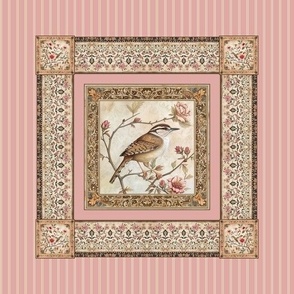 Arabesque Wren with Stripe Block