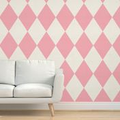 Pink and White Harlequin Diamond Jumbo 24in repeat