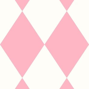 Pink and White Harlequin Diamond Jumbo 24in repeat