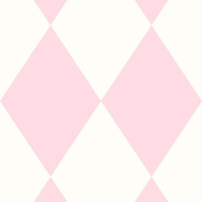 Light Pink and White Harlequin Diamond Jumbo 24in repeat