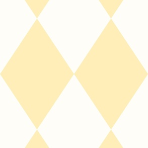 Pastel Yellow and White Harlequin Diamond Jumbo 24in repeat