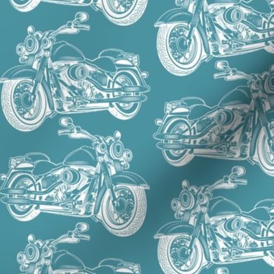 Bigger Motorcycle Sketch Turquoise