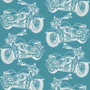 Bigger Motorcycle Sketch Turquoise