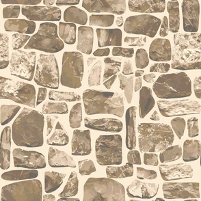 Old Irish Textured Stone Wall in Faded Brown