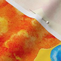 Watercolor Gummy Bear Treat  on a Yellow Background