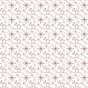 Miniature Stars and Starbursts, Ditsy Dollhouse Tiny Repeats, White and Mauve Pink