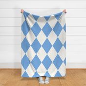 Cornflower Blue and White Harlequin Diamond Jumbo 24in repeat