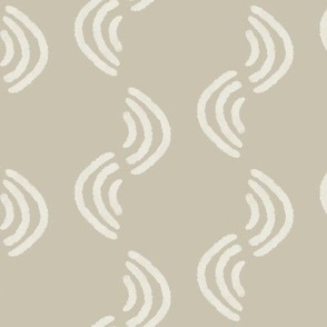 Geometric Block Print Waves in country farmhouse beige