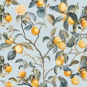 Ditsy Rococo Pastel Lemon Tree