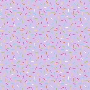 Rainbow Sprinkles on light lilac - tiny scale