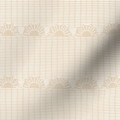 African Safari Dash Sunbursts - Bohemian Line Drawing texture suns in beige